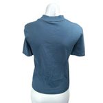 ZARA Women's Blue Short Sleeve Mock Neck Knit Stretch T Shirt Tee Top Size S Photo 1