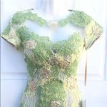 Jovani NEW With Tag! Wedding Guest Green/Yellow Floral Lace Dress Size 0 Photo 2