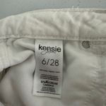 Kensie The Wide Leg White Denim Cropped Raw Hem Split Ankle Petite Friendly Size 6/28 Photo 9
