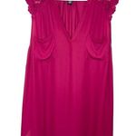 Torrid size 5 Fuchsia Lace Cap Sleeve Georgette Pull Over Blouse Photo 0