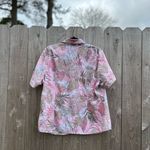 Allison Daley  Pink Womens‎ size 14 Petite Button Down Blouse Shirt Floral Leaf Photo 11