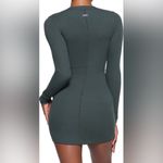 SKIMS  Cotton Rib Long Sleeve Dress Olive Green XS NWT Photo 2