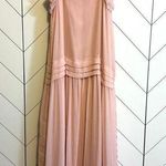 Jason Wu  Womens Pink 2 Ruffled Scoop Neck Drop Waist Shift Midi Dress Balletcore Photo 4