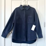 Athleta Overlook Microfleece Shirt Jacket in Navy Blue NWT Photo 3