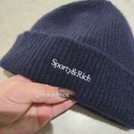 Sporty & Rich Dina Serif Logo Beanie In Navy Blue Photo 2