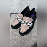 Marc Fisher Black, Cream, and Tan Loafers with Gold Detail Photo 5