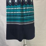 Enfocus Studio En Focus Geometric Design Navy Blue Shift Dress Size 12 Petite Photo 5