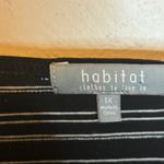 Habitat  Clothes to Live in Blouse Women's Size 1X Abstract Stripes Black white Photo 2