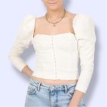 LPA White Puff Sleeve Blouse Photo 1