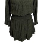 Rails  Jasmine Olive Speckled Mini Dress Split Neck Women’s Size Small Smocked Photo 4