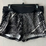 Athleta  Black and White Striped Pulse running short Size Medium Photo 0