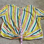Ginger Yellow Striped Front Knot Top Size Medium Photo 4