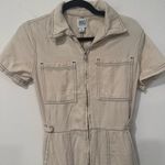 BDG  Urban Outfitters Santa Cruz Ecru Short Sleeve Boilersuit S Photo 3