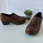 Umberto Raffini Clogs Womens Shoes 40 Brown Leather Studs Die Cut Platform Boho Size 9 Photo 14