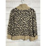 Rachel Zoe Cowl Neck Sweater Woman's Animals Print Black Camel Brown Small Photo 2
