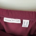 Susan Graver  Midi‎ Skirt 2X Burgundy Liquid Knit Stretch Pull On Elastic Waist Photo 3