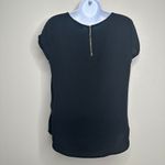 New York & Company Black Short Sleeve Sheer Blouse Women's Small Photo 2