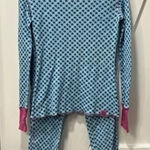 Victoria's Secret Victoria Secret Womens Pajama Set Small Star Y2K 90s Waffle Knit Blue Thermal Photo 0