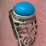 Sterling silver ring with blue stone size 5.5 Photo 1