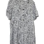 Dalmatian Tiered Polka Dot Mini Dress Spotted Black White Sz Small Spring Fun Photo 1
