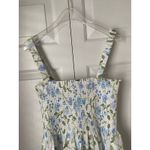 Hill House L Anjuli Cotton Poplin Nap Dress Peony Bouquet Print Smocked Midi White Size L Photo 6