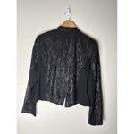 Chico's  Womens Size 2 US Large Blazer Black One Button Lace Accents Long Sleeve Photo 3