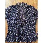 The Limited Vtg 90s Y2K Top M Whimsigoth Flare Sleeve Fairy Grunge Babydoll Purple Black Photo 3