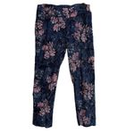 Lisette Montreal Cherry Blossom Print Stretch Pants‎ Size 14 Cropped Blue Pink Photo 0