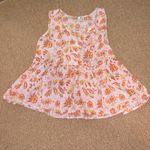 Lucky Brand  Robin Cotton Boho Babydoll Top (Sz M) Orange & Lavender Fall Paisley Photo 1
