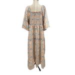 Ivy City Co. Nora Maxi Dress Floral Print Smocked Orange Blue Plus Size 1X Photo 11