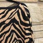 CAbi # 3884 Dani Pullover Sweater Tan Black Zebra Dazzle Stripe Medium Mob Wife Photo 5