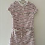 Mac Duggal Pink Cap Sleeve Floral Button Down Pink Shift Dress XS Photo 4