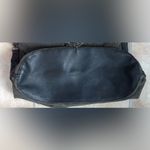 Free People  Wilhelmina Canvas Leather Black / Gray/Denim Ruffle Boho Bucket Bag Photo 2