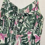 Old Navy  GREEN AND PINK FLORAL SUN DRESS SMOCKED BACK ADJUSTABLE STRAPS SIZE MED Photo 4