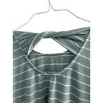 Pink Clover ‎ Green & White Striped Long Sleeve Twist-Back Top Women’s M Photo 2