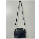 Steve Madden Crossbody Bag Purse Faux Leather Black Gold Two Grommets Accent Photo 8