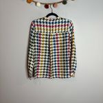 Carlisle  Collection colorful houndstooth silk blouse Photo 4