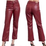Judy Blue  Burgundy Red Faux Leather Tummy Control Straight Leg Pant 7 / 28 NEW Photo 1