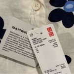 Uniqlo x Marimekko NWT Women’s Size Medium Floral Linen Blend Button Up Shirt Blue Photo 3