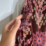 Johnny Was Geo velvet Burnout Mali Tunic Top Shirt Burgundy Tribal floral medium Photo 3