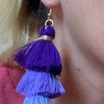Purple Drop Tassel Boho Earrings Photo 0