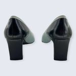 St. John  Color Block Blue Black Leather Pointed Toe Block Pump Heel 7 Photo 3