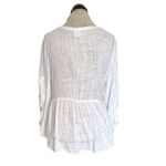 C.M.C Womens Blouse Top Sz Small Bohemian Ruffle Flare Slit Sleeves High Low Photo 1