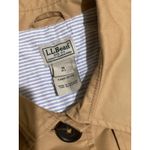 L.L.Bean Coat Womens Medium Tan Khaki Belted Trench Single Breasted Button Front Photo 4