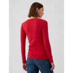 Gap Red Modern Crewneck Long Sleeve T-Shirt XS Photo 1