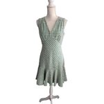 TAYLOR Green Boucle Stretch Drop Waist Ruffle Dress Size 8 Photo 8