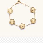 Anthropologie 18K rose gold clover bracelet Photo 1