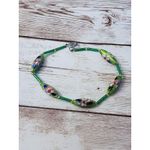 Vintage Green Flower Beads Bracelet Photo 3