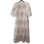 Mi Golondrina Floral Embroidered White Dress Size Small Purple Pink Pockets Photo 2