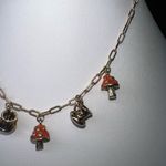 Vintage Mushroom and Teacup Charm Gold Tone Necklace Gold Photo 2